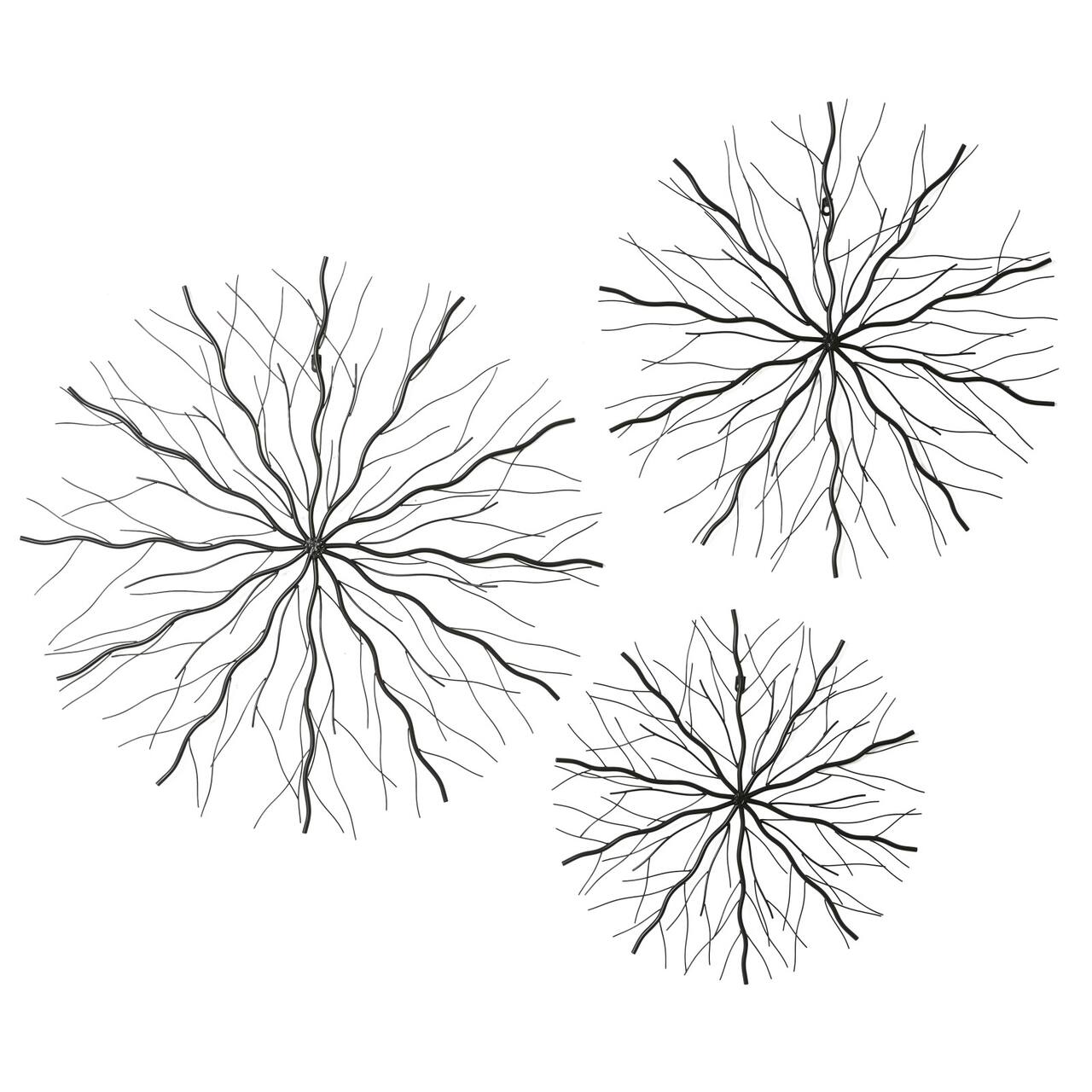 Black Metal Contemporary Abstract Wall Decor Set